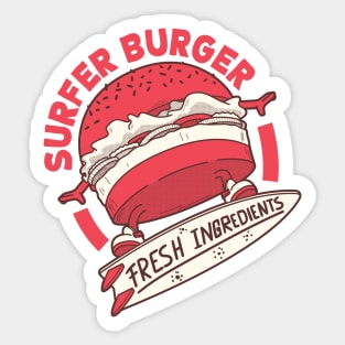 Surfer burger Sticker